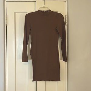 Forever 21 Cocoa long sleeve tunic with thigh slit